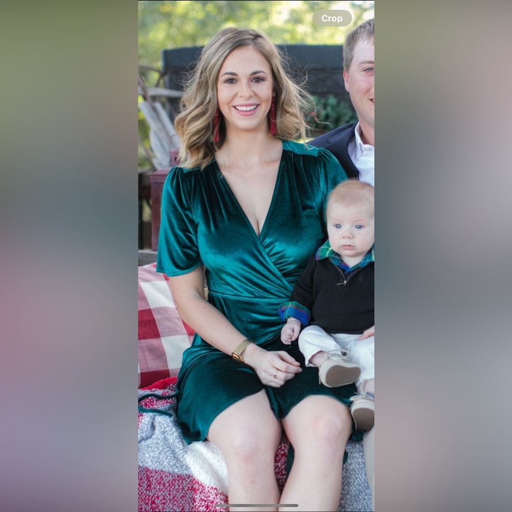 Green velvet dress